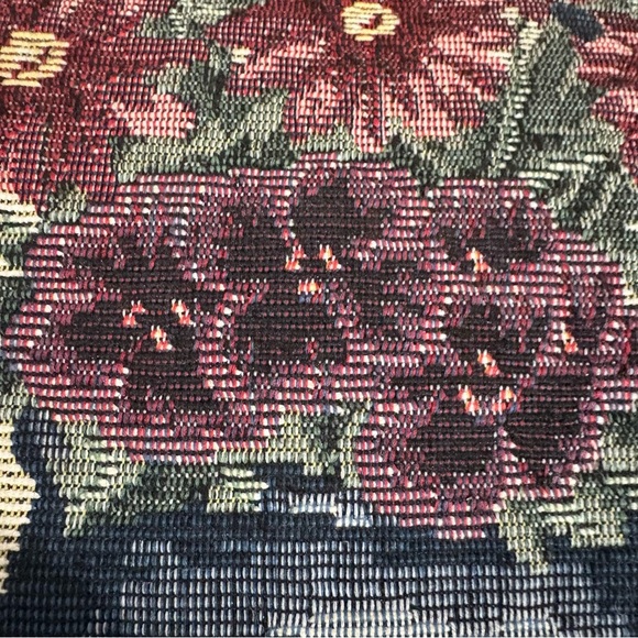 Needlepoint Tapestry Throw Pillow Watering Can Floral Spring 12x17 Easter Garden - Picture 5 of 12